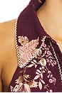 view 4 of 4 VESTIDO LONGO COM CINTO E FIVELA in Burgundy Floral