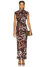 view 1 of 3 Mock Neck Midi Dress in Brown