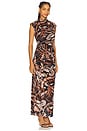 view 2 of 3 Mock Neck Midi Dress in Brown