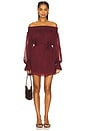 view 1 of 3 Smocked Mini Dress in Burgundy