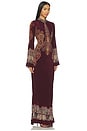 view 2 of 3 Long Dress in Burgundy