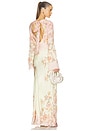 view 3 of 3 Back Ties Maxi Dress in Yellow & Pink