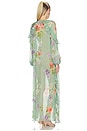 view 3 of 3 Long Ruffle Kaftan in Green