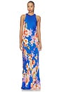 view 1 of 3 MAXIVESTIDO CREW NECK BIAS MAXI DRESS in Blue