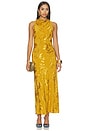 view 1 of 3 ROBE MI-LONGUE COWL MIDI DRESS in Gold