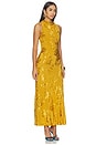 view 2 of 3 ROBE MI-LONGUE COWL MIDI DRESS in Gold