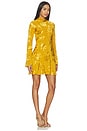 view 2 of 4 ROBE COURTE BIASED MINI DRESS WITH MOCK NECK in Gold