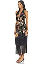view 2 of 3 ROBE MI-LONGUE FRONT DRAPED MIDI DRESS in Black