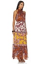 view 2 of 3 MAXIVESTIDO HALTER NECK TIERED MAXI DRESS in Brown