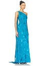 view 2 of 4 ROBE MAXI ONE SHOULDER SASH MAXI DRESS in Turquoise