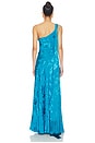 view 4 of 4 ROBE MAXI ONE SHOULDER SASH MAXI DRESS in Turquoise