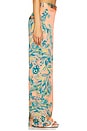 view 3 of 6 Straight Pants With Buckle Belt in Pink Blue Mix