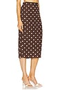 view 2 of 6 Fitted Midi Skirt in Brown & White