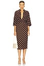 view 5 of 6 Fitted Midi Skirt in Brown & White
