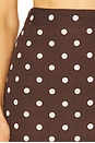 view 6 of 6 Fitted Midi Skirt in Brown & White