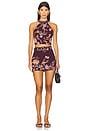 view 5 of 6 MINISSAIA COM CINTO DE FIVELA in Burgundy Floral