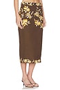 view 2 of 6 Fitted Midi Skirt in Brown