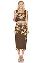 view 5 of 6 Fitted Midi Skirt in Brown
