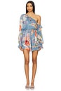 view 1 of 4 Romper With Belt in Blue Floral