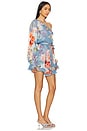view 2 of 4 Romper With Belt in Blue Floral
