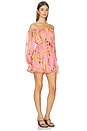 view 2 of 3 Off Shoulder Romper With Tie Up Belt in Pink
