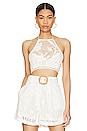 view 1 of 4 Nysa Halter Neck Crop Top in Off White