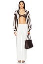 view 5 of 5 Oversized Striped Shirt in Brown & White