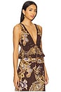 view 2 of 4 Peplum Top in Brown