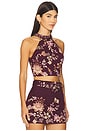 view 2 of 4 Halter Neck Top in Burgundy Floral