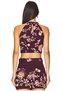 view 3 of 4 Halter Neck Top in Burgundy Floral