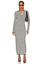 view 1 of 4 Striped Polo Dress in Ivory & Navy