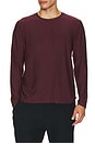 view 3 of 4 Always Beyond Long Sleeve Crew 2.0 in Midnight Burgundy Heather