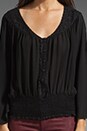 view 2 of 4 Beyond Silk Vintage Batwing Top with Lace in Black