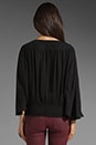 view 3 of 4 Beyond Silk Vintage Batwing Top with Lace in Black