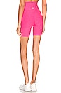 view 3 of 4 Spacedye At Your Leisure High Waisted Biker Short in Electric Pink Heather