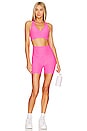 view 4 of 4 Spacedye Keep Pace Biker Short in Pink Hype Heather
