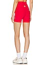 view 3 of 4 Spacedye Keep Pace Biker Short in Candy Apple Red Heather