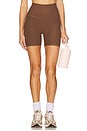 view 1 of 6 Spacedye Keep Pace 5' Biker Short in True Chocolate Heather
