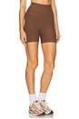 view 2 of 6 Spacedye Keep Pace 5' Biker Short in True Chocolate Heather