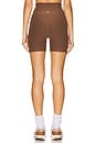 view 4 of 6 Spacedye Keep Pace 5' Biker Short in True Chocolate Heather