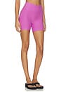 view 2 of 6 Spacedye At Your Leisure Biker 5 Short in Fun Fuchsia Heather