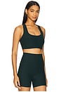 view 2 of 4 Space Dye Simplicity Long Line Bra in Dark Spruce Green Heather