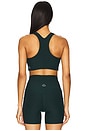 view 3 of 4 Space Dye Simplicity Long Line Bra in Dark Spruce Green Heather