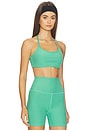 view 3 of 5 Spacedye Slim Racerback Bra in Bright Emerald Heather
