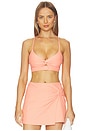 view 1 of 4 Twist Front Strappy Bra in Dreamsicle Heather
