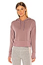 view 1 of 4 Tonal Block Cropped Hoodie in Dusty Mauve