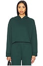 view 1 of 4 Luxe Fleece Happiness Cropped Hoodie in Dark Spruce Green