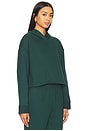 view 2 of 4 Luxe Fleece Happiness Cropped Hoodie in Dark Spruce Green