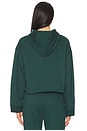 view 3 of 4 Luxe Fleece Happiness Cropped Hoodie in Dark Spruce Green