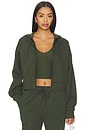 view 1 of 5 Luxe Fleece Zip Up Hoodie in Dark Olive
